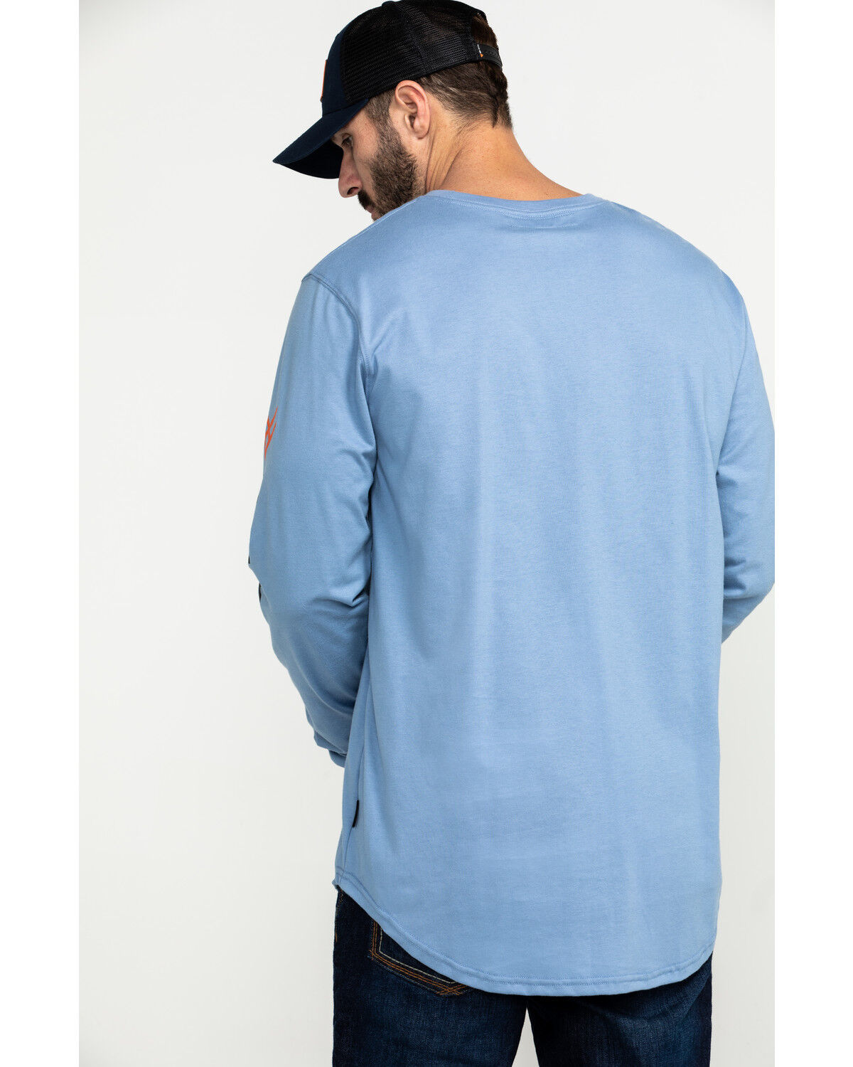 Image #2 - Hawx Men's FR Logo Long Sleeve Work T-Shirt - Big & Tall, Blue, hi-res