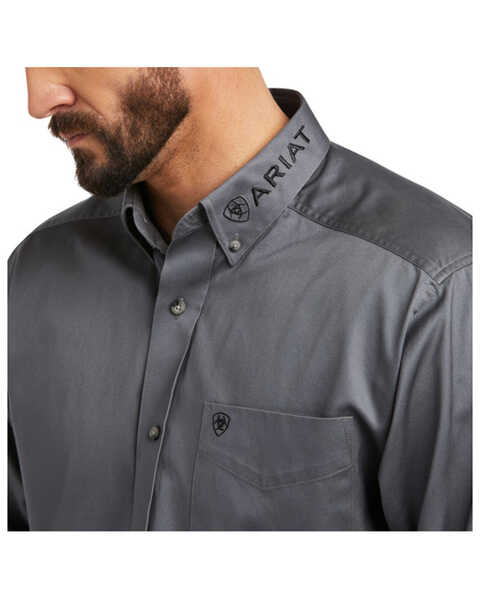 Image #4 - Ariat Men's Team Logo Twill Long Sleeve Button-Down Western Shirt , Dark Grey, hi-res