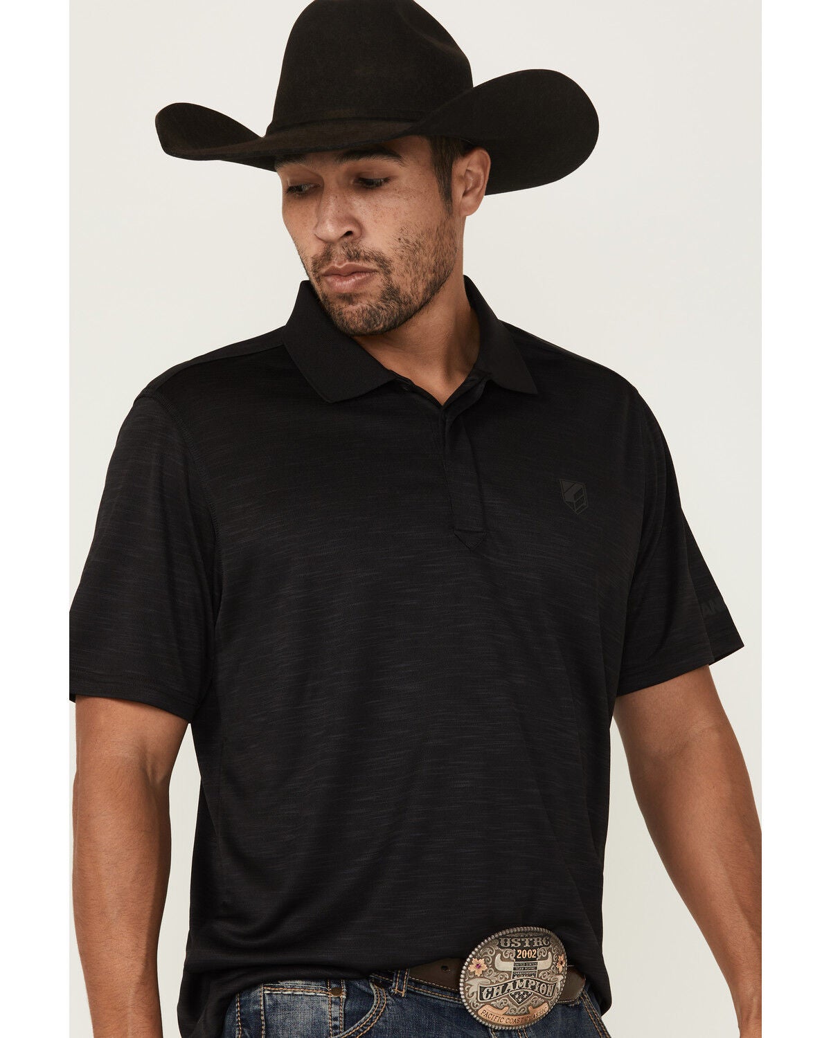 Image #2 - RANK 45&reg; Men's Heeler Solid Short Sleeve Polo, Black, hi-res