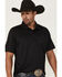 Image #2 - RANK 45&reg; Men's Heeler Solid Short Sleeve Polo, Black, hi-res