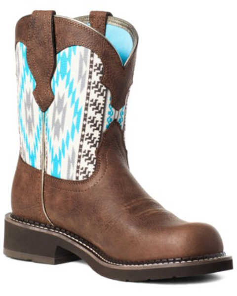 Ariat Women's Twill Western Performance Boots - Round Toe, Brown, hi-res