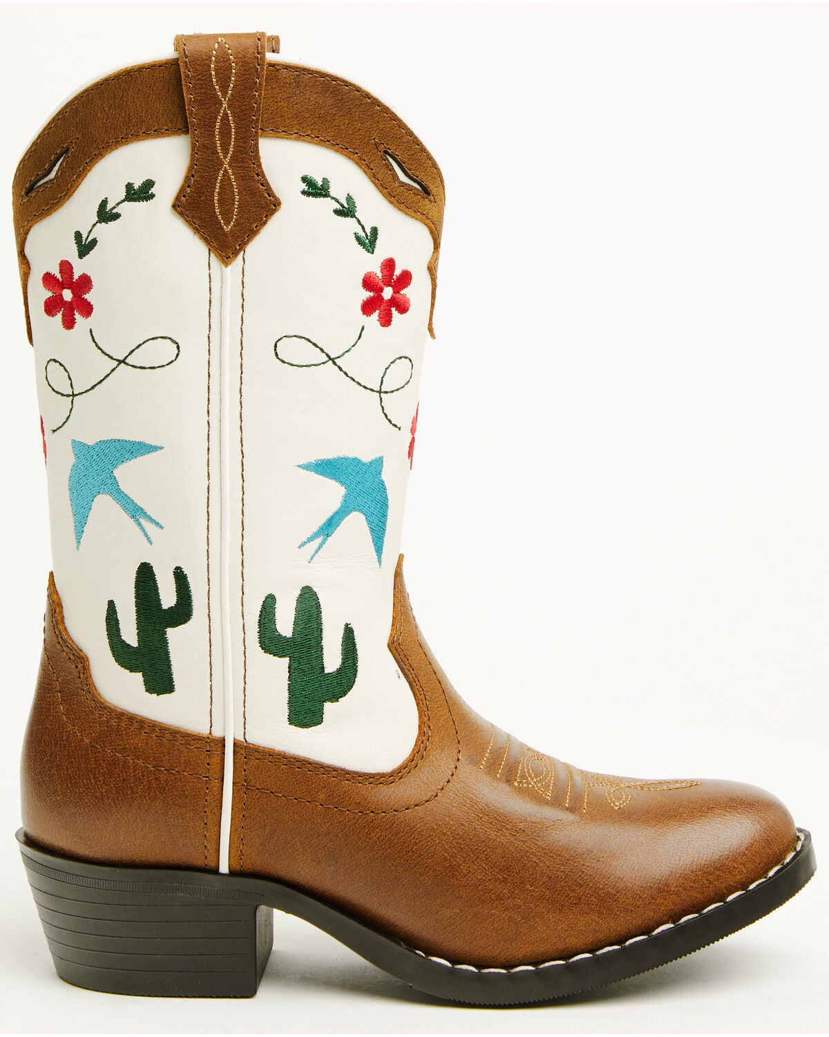 Image #2 - Shyanne Girls' Sadie Western Boots - Round Toe, Brown, hi-res