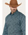 Image #2 - Wrangler Men's Abstract Geo Print Long Sleeve Snap Western Shirt, Teal, hi-res