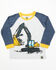 Image #1 - John Deere Toddler Boys' Construction Coming / Going Long Sleeve Graphic T-Shirt , Ash, hi-res