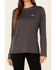 Image #3 - Ariat Women's Bolt Logo Long Sleeve Work Tee, Grey, hi-res