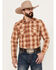 Pendleton Men's Frontier Plaid Print Long Sleeve Western Snap Shirt, Rust Copper, hi-res