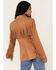 Flying Tomato Women's Faux Suede Fringe Blazer, Camel, hi-res