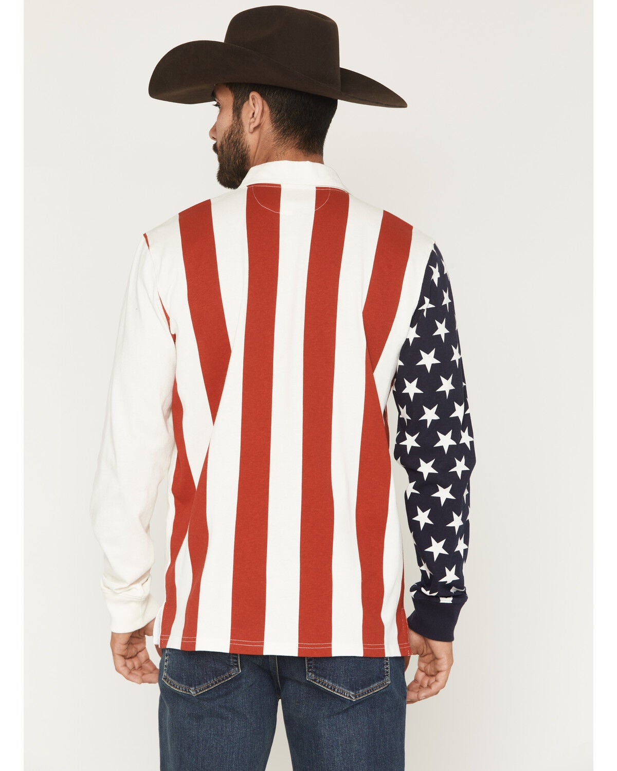 Image #4 - RANK 45&reg; Men's Ranger American Flag Long Sleeve Polo, Multi, hi-res