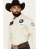 Image #2 - RANK 45® Men's Patched Racer Logo Long Sleeve Snap Stretch Performance Western Shirt , Ivory, hi-res