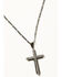 Image #3 - Cody James Men's Textured Cross Necklace, Silver, hi-res