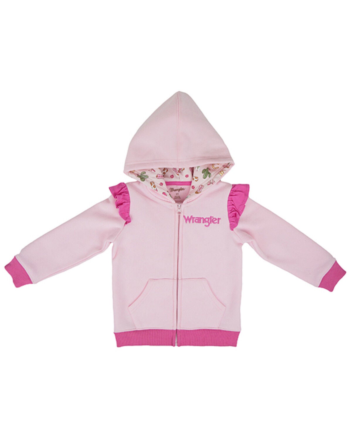 Image #2 - Wrangler Toddler Girls' Ruffle Hooded Jacket, Pink, hi-res