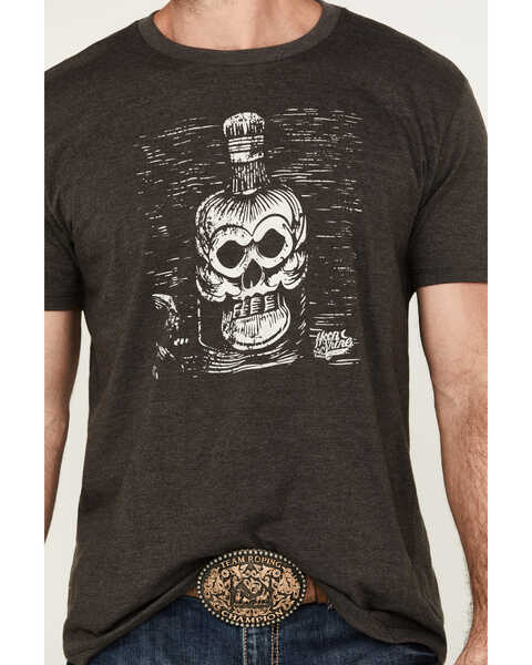 Image #3 - Moonshine Spirit Men's Bottle Lines Short Sleeve Graphic T-Shirt , Charcoal, hi-res
