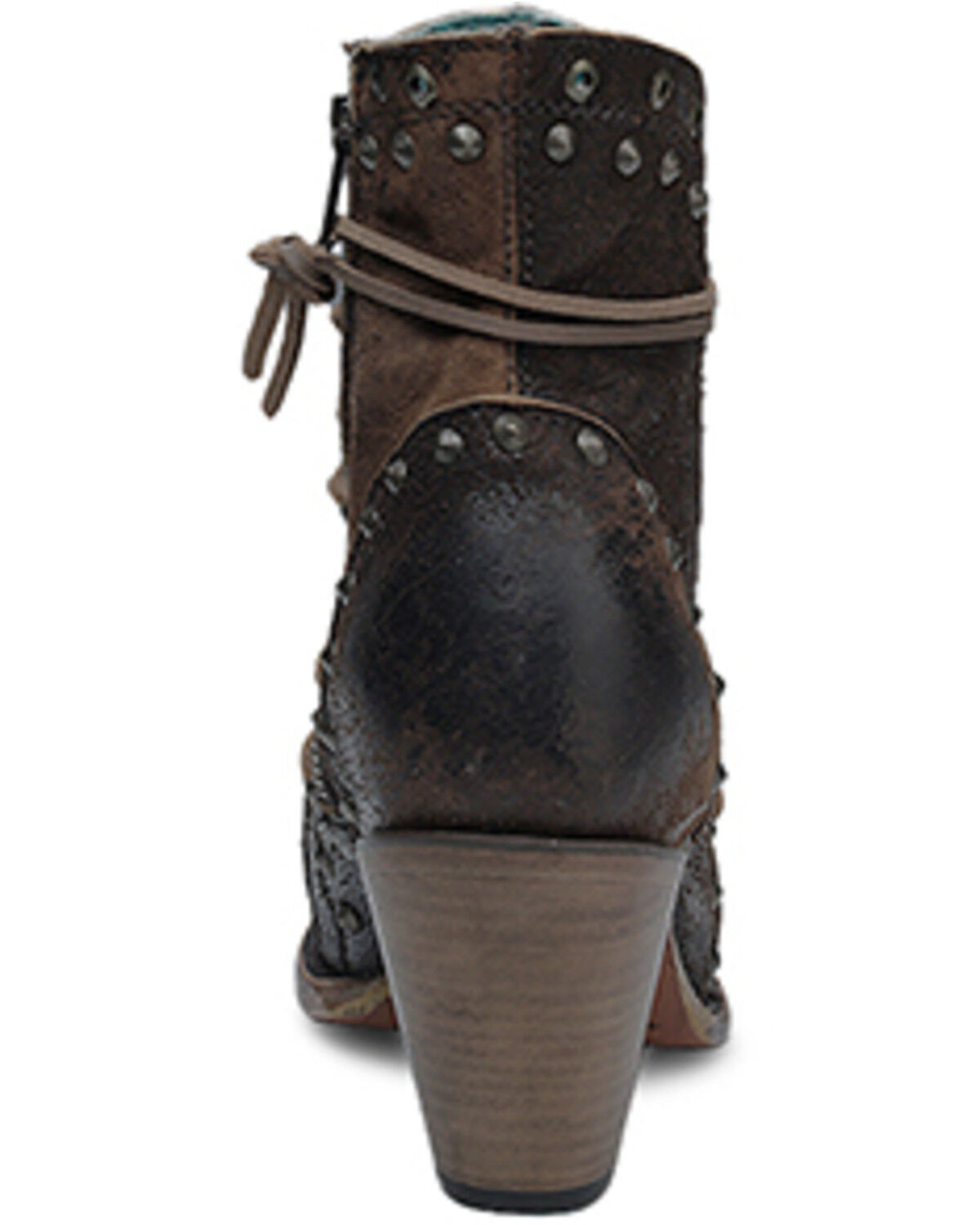 Image #4 - Corral Women's Studded Lace-Up Fashion Boots - Snip Toe, Brown, hi-res