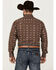 Image #4 - Ely Walker Men's Floral Striped Long Sleeve Pearl Snap Western Shirt - Tall , Brown, hi-res