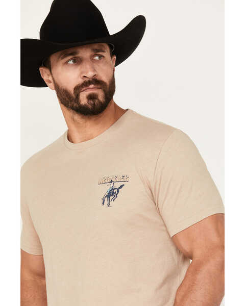 Image #2 - Wrangler Men's Bucking Horse and Logo Short Sleeve Graphic T-Shirt, Tan, hi-res