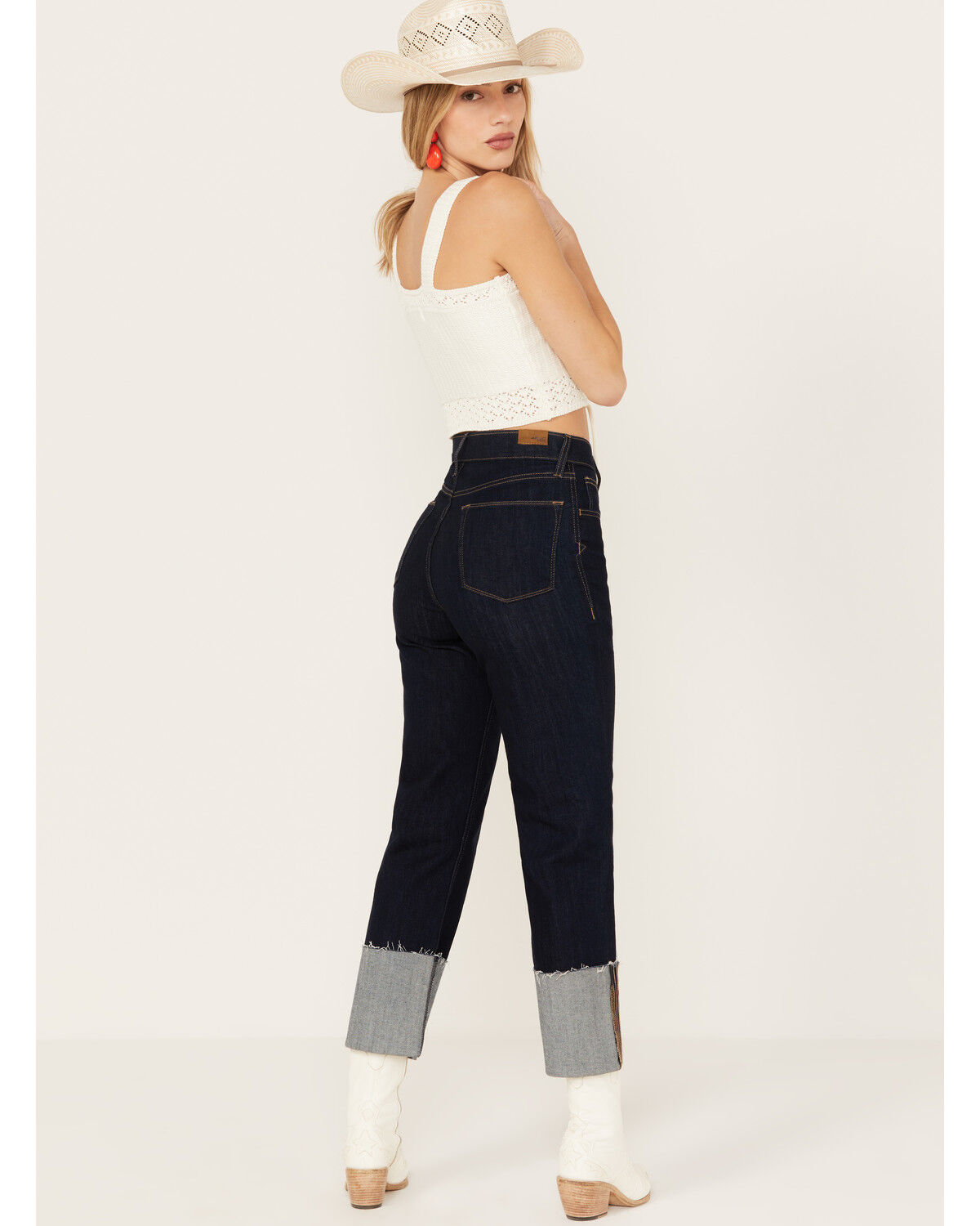 Image #3 - Ariat Women's Ultra Jazmine High Rise Straight Crop Jean, Dark Wash, hi-res