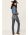 Image #1 - Ariat Women's Mid Rise Icon Stackable Straight Stretch Denim Riding Jeans, Indigo, hi-res
