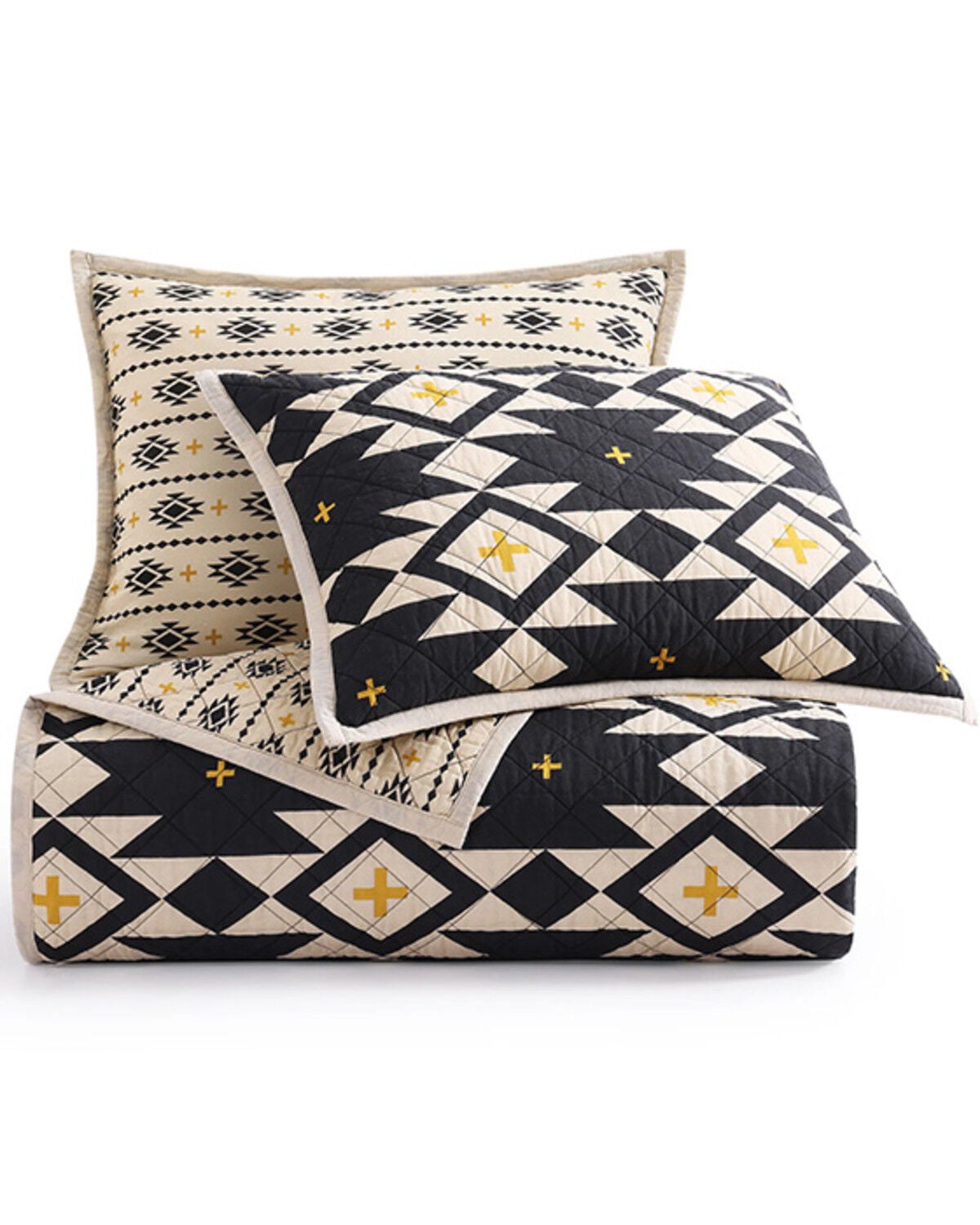 HiEnd Accents High Desert Reversible 3 Piece Quilt Set - Full/Queen, Black, hi-res