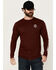 Image #2 - Troll Co Men's Grit Logo Long Sleeve Graphic Shirt, Maroon, hi-res
