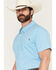 Image #2 - Rock & Roll Denim Men's Tek Core tripe Print Short Sleeve Button-Down Stretch Western Shirt, Blue, hi-res