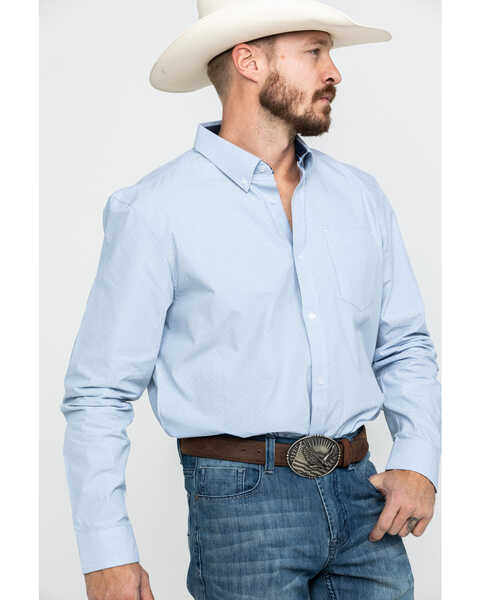 Image #3 - Cody James Core Men's Pinpoint Dobby Geo Print Long Sleeve Western Shirt , , hi-res