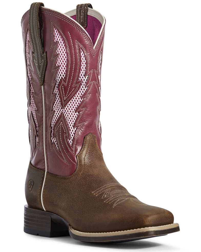 Ariat Women's Blackjack VentTEK Western Boots - Wide Square Toe, Brown, hi-res