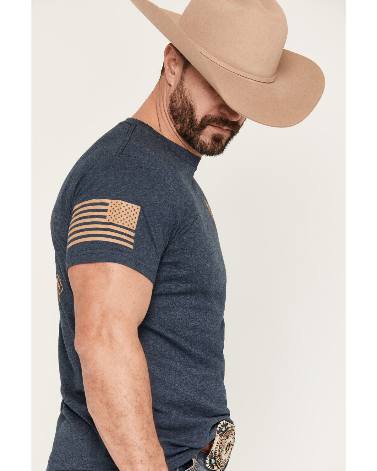 Image #3 - Grunt Style Men's American Forged Short Sleeve Graphic T-Shirt - Big, Navy, hi-res