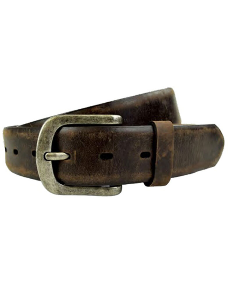 Wrangler Men's Brown Solid Leather Belt, Brown, hi-res