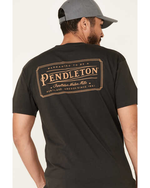Pendleton Men's Vintage Black Warranted To Be Graphic Short Sleeve T-Shirt , Black, hi-res