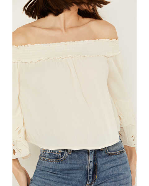 Image #3 - Shyanne Women's Embroidered Cut Out Off The Shoulder Top, Cream, hi-res