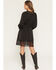 Image #4 - Miss Me Women's Long Sleeve Lace Trim Mini Dress, Black, hi-res