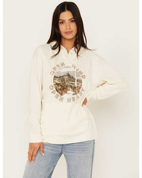 Image #1 - Cleo + Wolf Women's Graphic Henley Pullover , Cream, hi-res