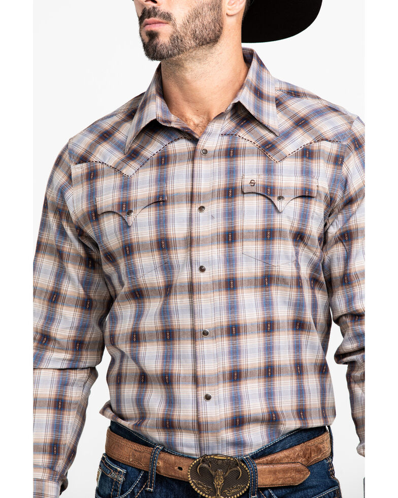 Stetson Men's Dobby Med Plaid Long Sleeve Western Shirt | Sheplers