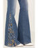 Image #2 - Driftwood Women's Medium Wash High Rise Flare Paisley Hem Jeans, Medium Wash, hi-res