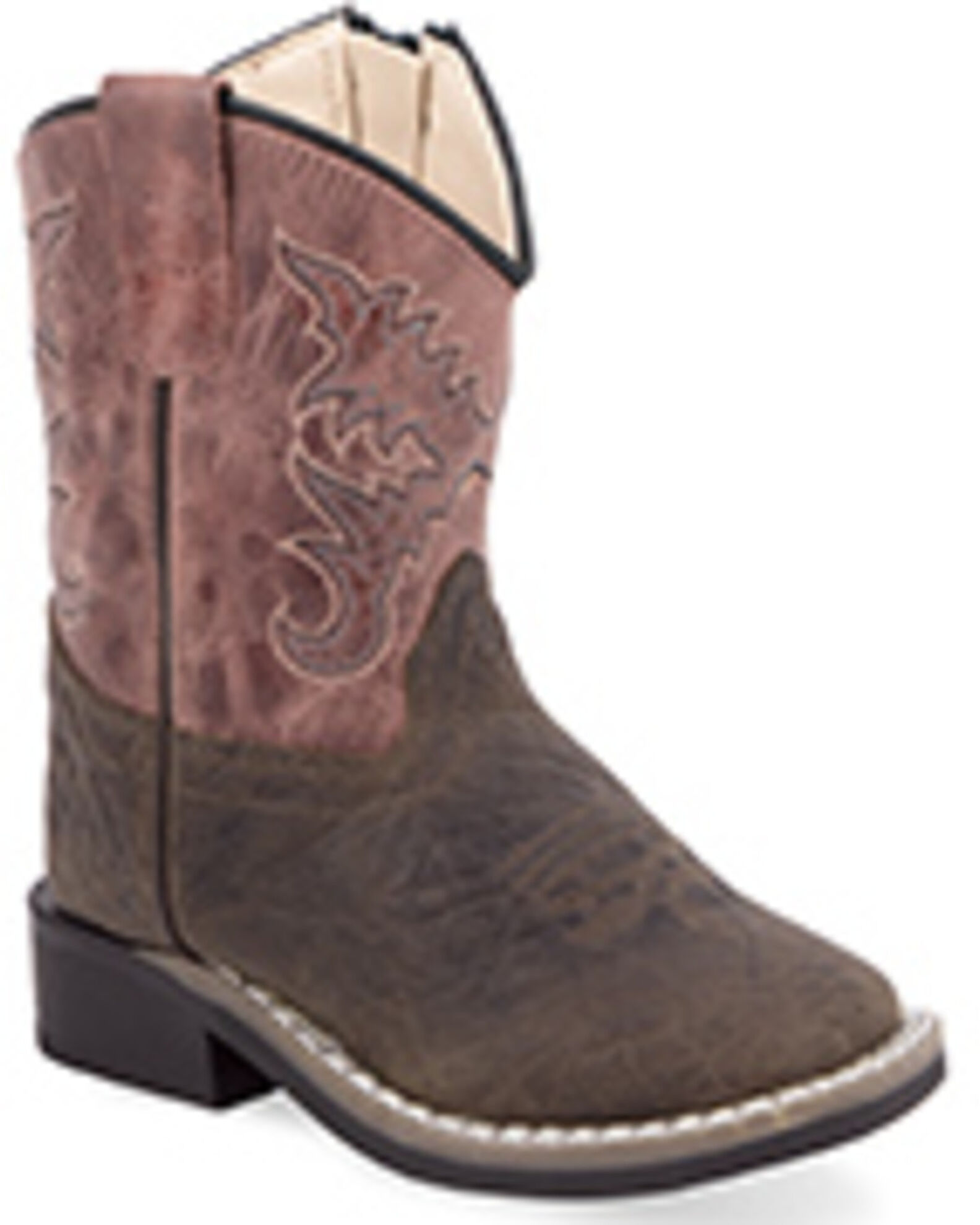 Old West Toddler Girls Western Boots Broad Square Toe Sheplers