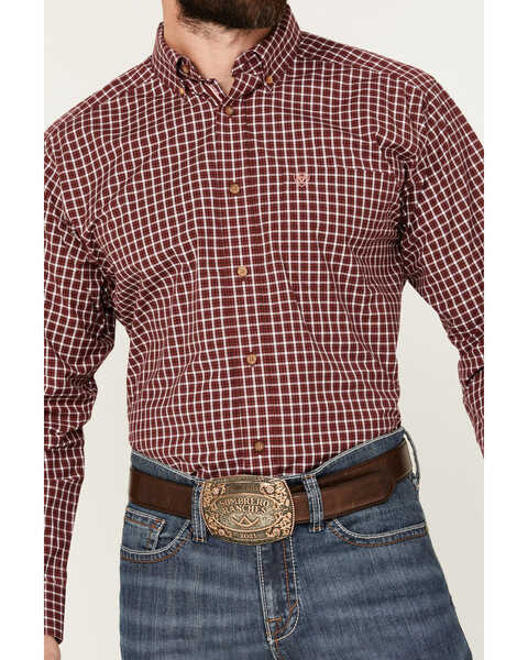 Image #3 - Ariat Men's Pro Series Tyson Checkered Print Long Sleeve Button-Down Western Shirt - Big , Red, hi-res