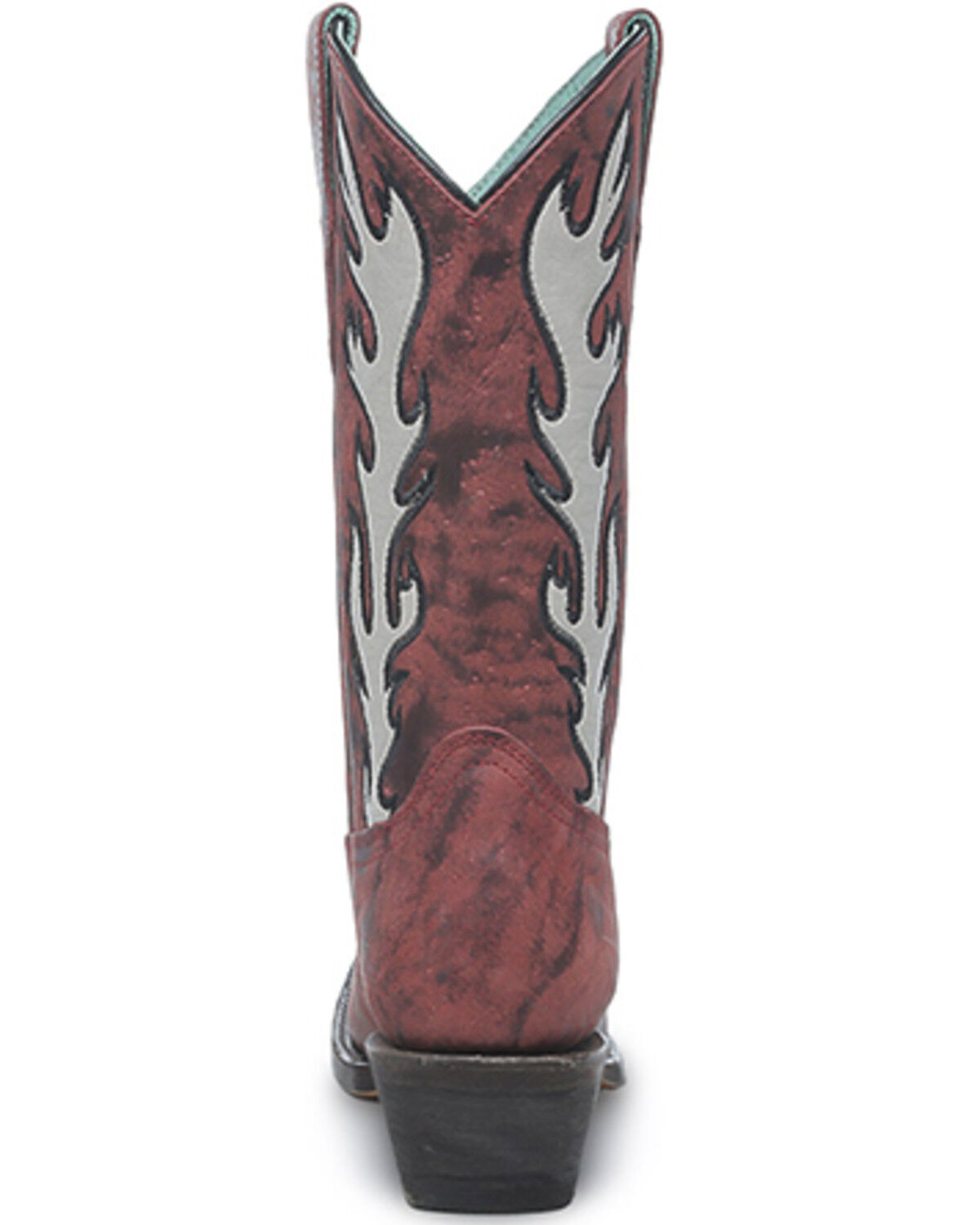 Image #4 - Corral Girls' Overlay Western Boots - Snip Toe, Wine, hi-res