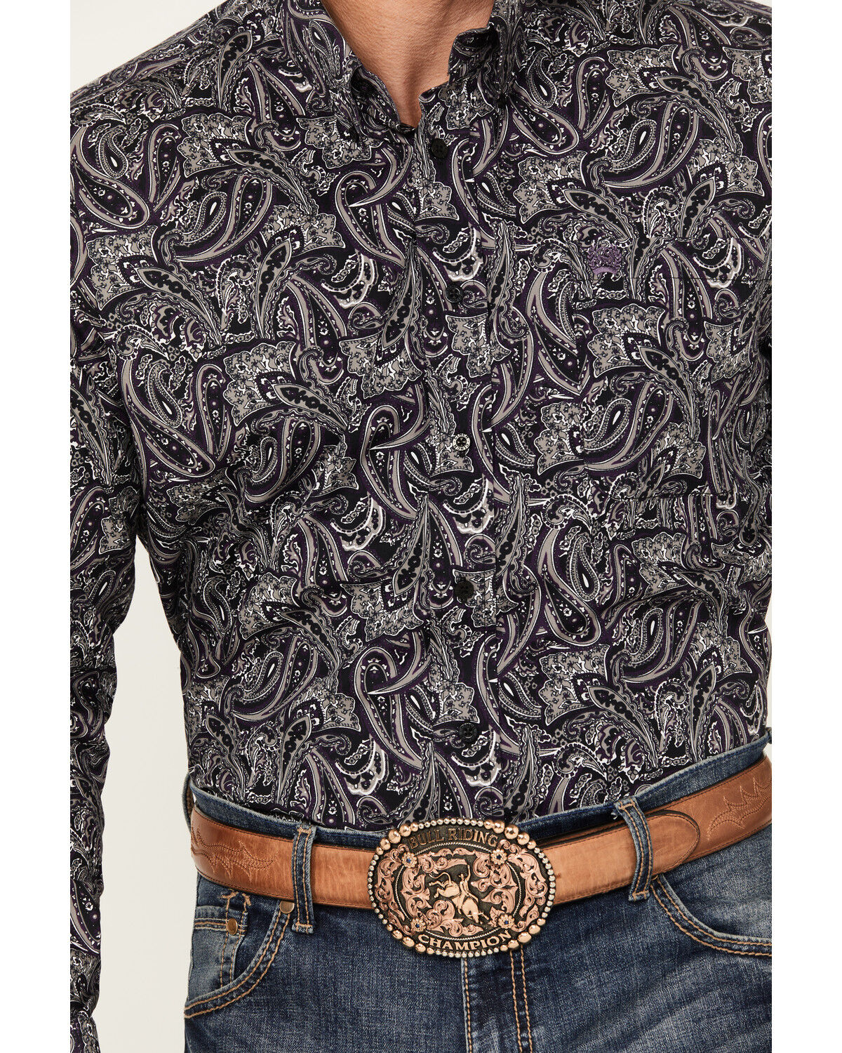 Image #3 - Cinch Men's Paisley Print Long Sleeve Button-Down Western Shirt, , hi-res