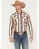 Image #1 - RANK 45&reg; Men's Range Rider Striped Long Sleeve Snap Performance Western Shirt, Ivory, hi-res