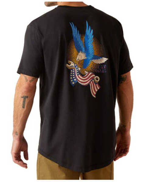 Image #1 - Ariat Men's Workman Victory Eagle Short Sleeve Graphic Work T-Shirt , Black, hi-res