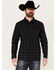 Image #1 - Moonshine Spirit Men's Shooting Star Plaid Print Long Sleeve Snap Western Shirt, Black, hi-res
