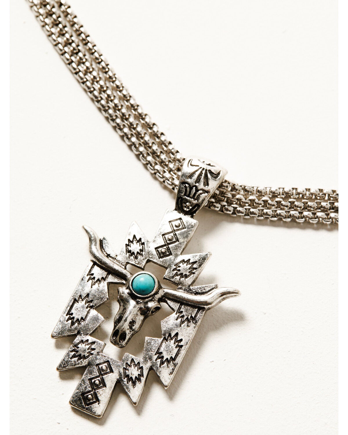 Image #2 - Shyanne Women's Silver Dakota Longhorn Necklace, Silver, hi-res
