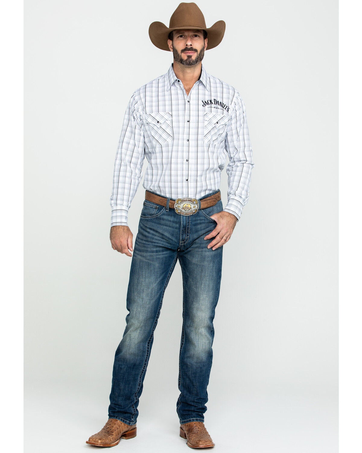 Jack Daniel's Men's Windowpane Plaid 