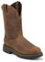 Image #1 - Justin Men's J-Max Balusters EH Waterproof Pull-On Work Boots - Soft Toe, Aged Bark, hi-res
