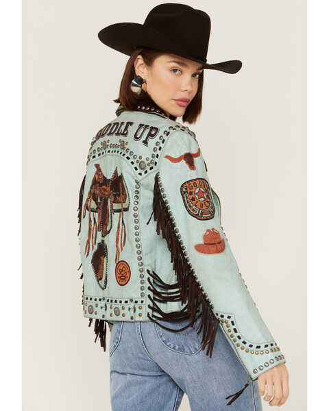 Double D Ranch Women's Naila Saddle Jacket, Turquoise, hi-res
