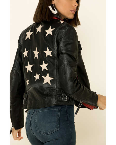Image #4 - Mauritius Women's Christy Scatter Star Leather Jacket , Black, hi-res