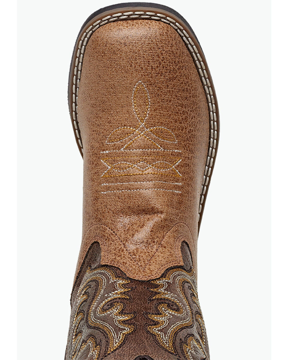 Image #6 - Old West Little Boys' Crackle Western Boots - Broad Square Toe, Tan, hi-res