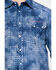 Image #4 - Rock & Roll Denim Men's Spray Washed Satin Plaid Long Sleeve Western Shirt , Blue, hi-res