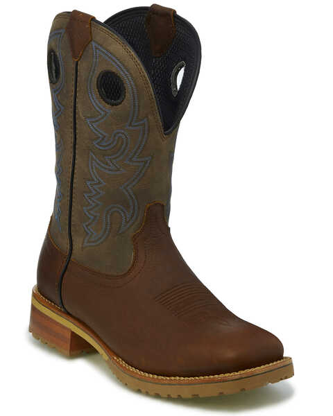 Image #1 - Justin Men's Marshal Waterproof Western Work Boots - Square Toe, , hi-res