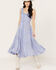 Image #2 - Scully Women's Lace-Up Jacquard Midi Dress, Light Blue, hi-res